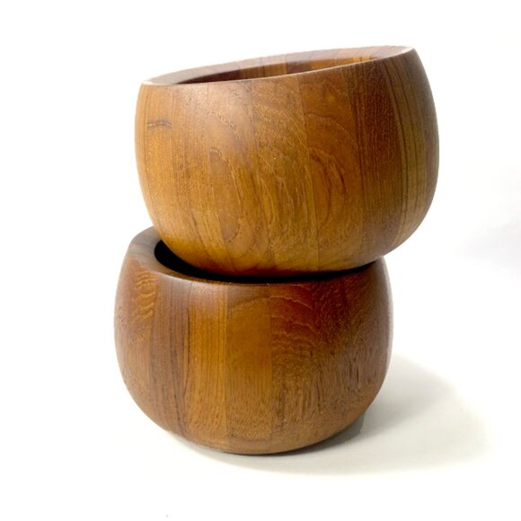 2 Mid-century Modern Dansk Designs Teak Chunky Salad Bowls by Jens Quistgaard - Picture 1 of 13